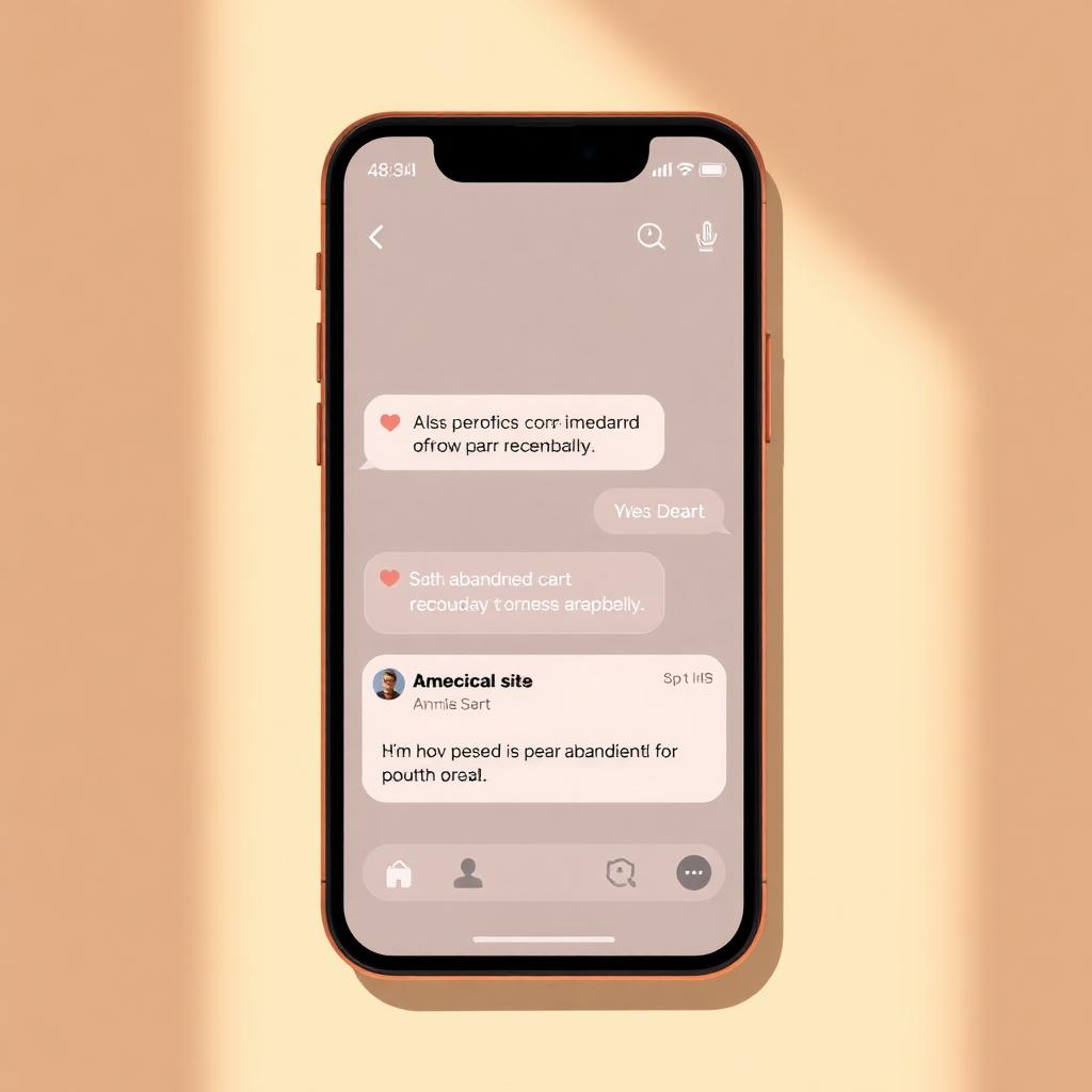 Smartphone affichant des rappels SMS de rendez-vous et de panier abandonné